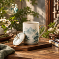 Landscape Ceramic Mug with Lid