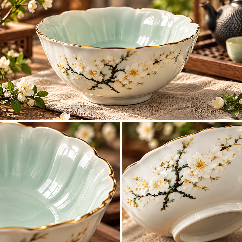 Plum Blossom Serving Bowl