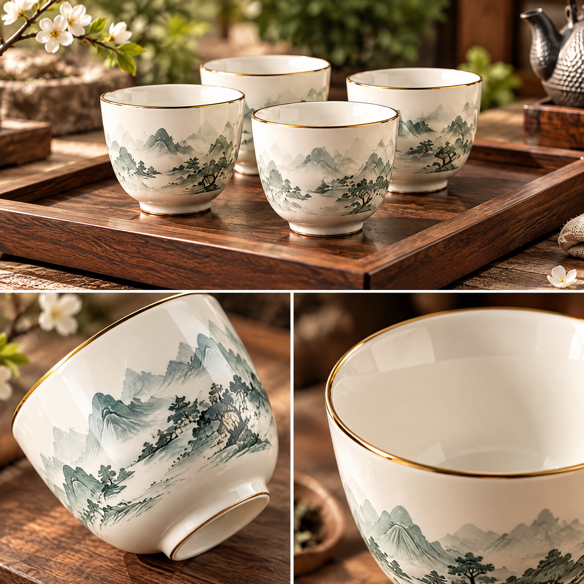 Mini Tea Cups Set with Tray