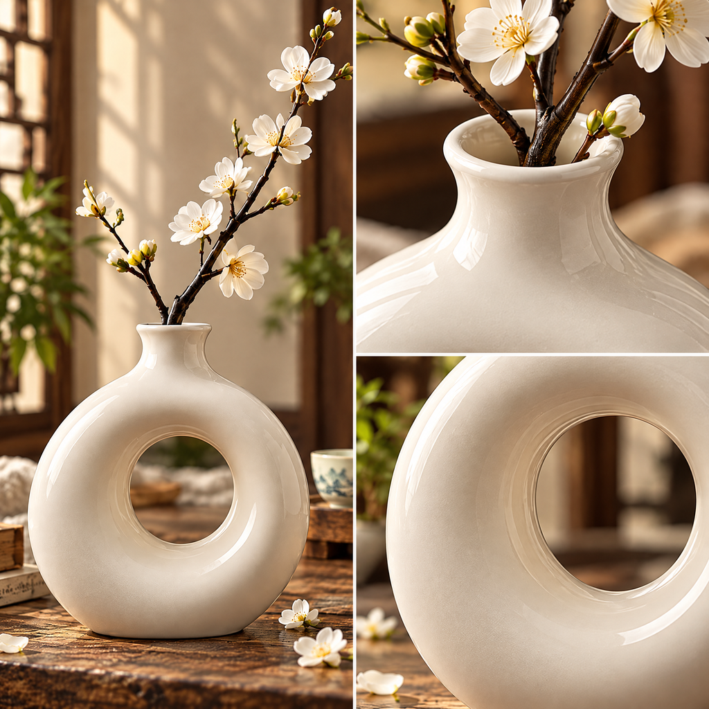 Modern Donut Ceramic Vase