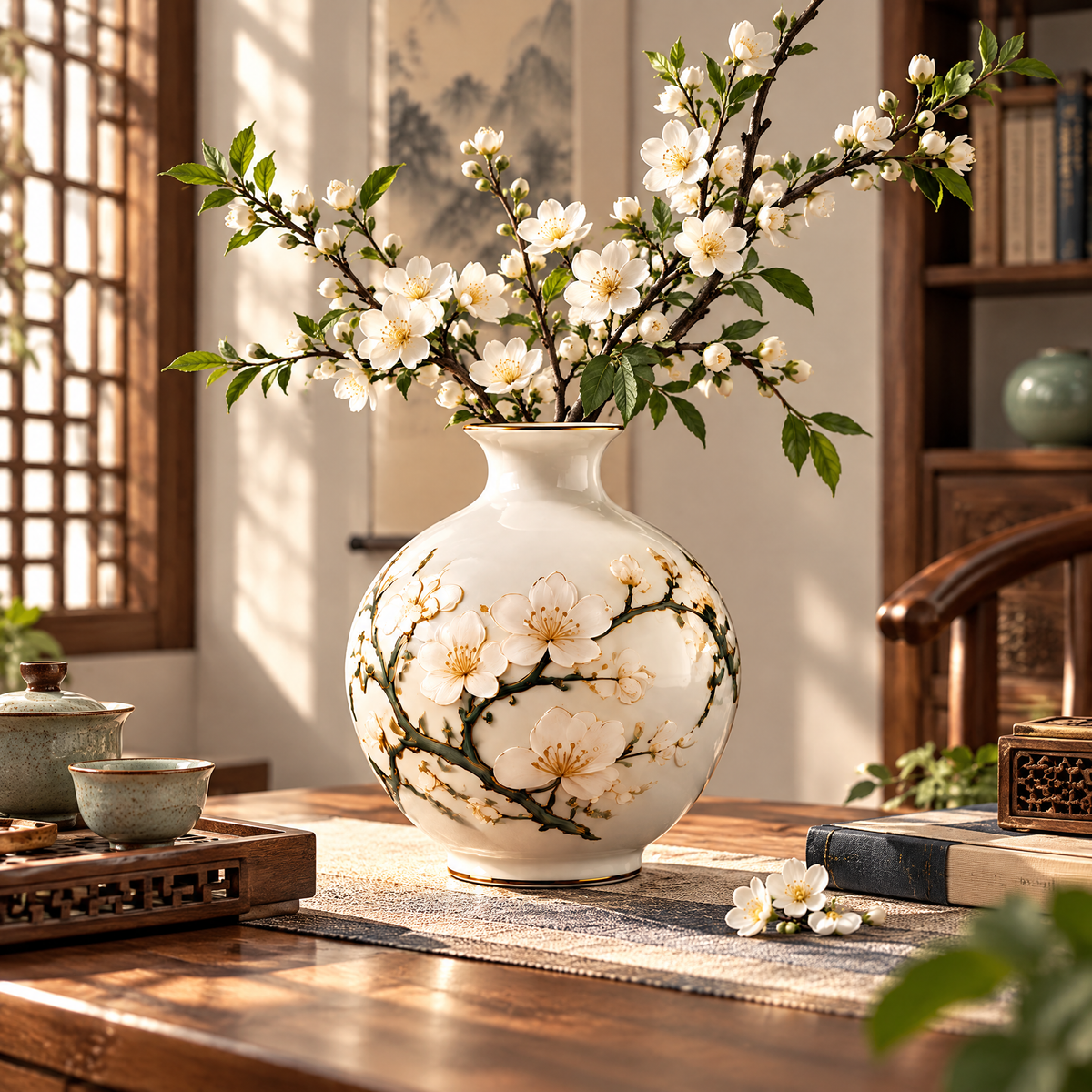 Plum Blossom Round Vase