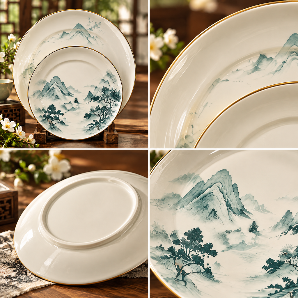 Landscape Ceramic Plates Set