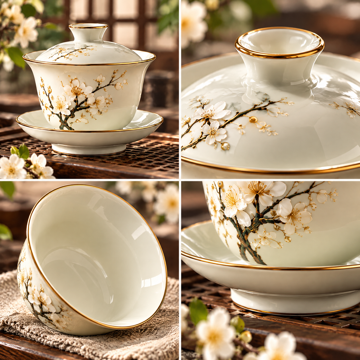 Plum Blossom Gaiwan Tea Set