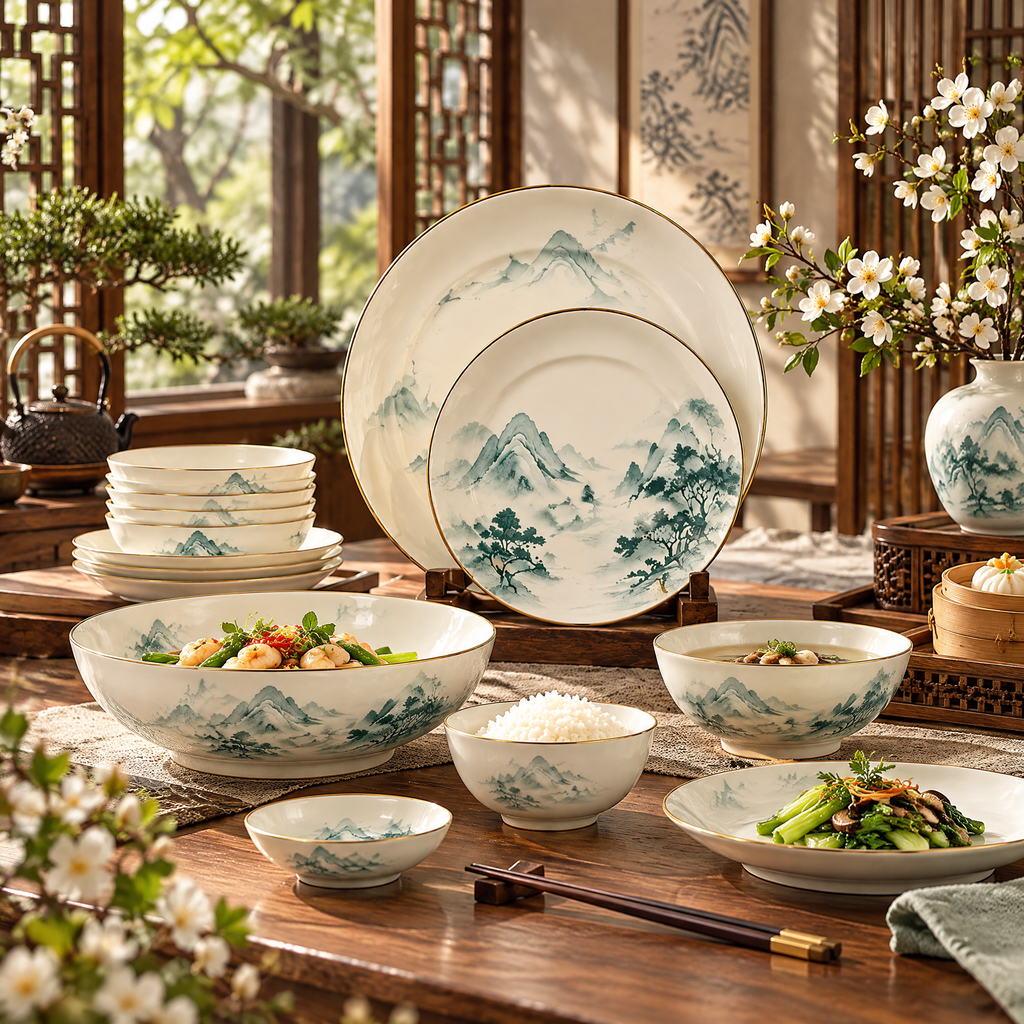 Landscape Ceramic Plates Set