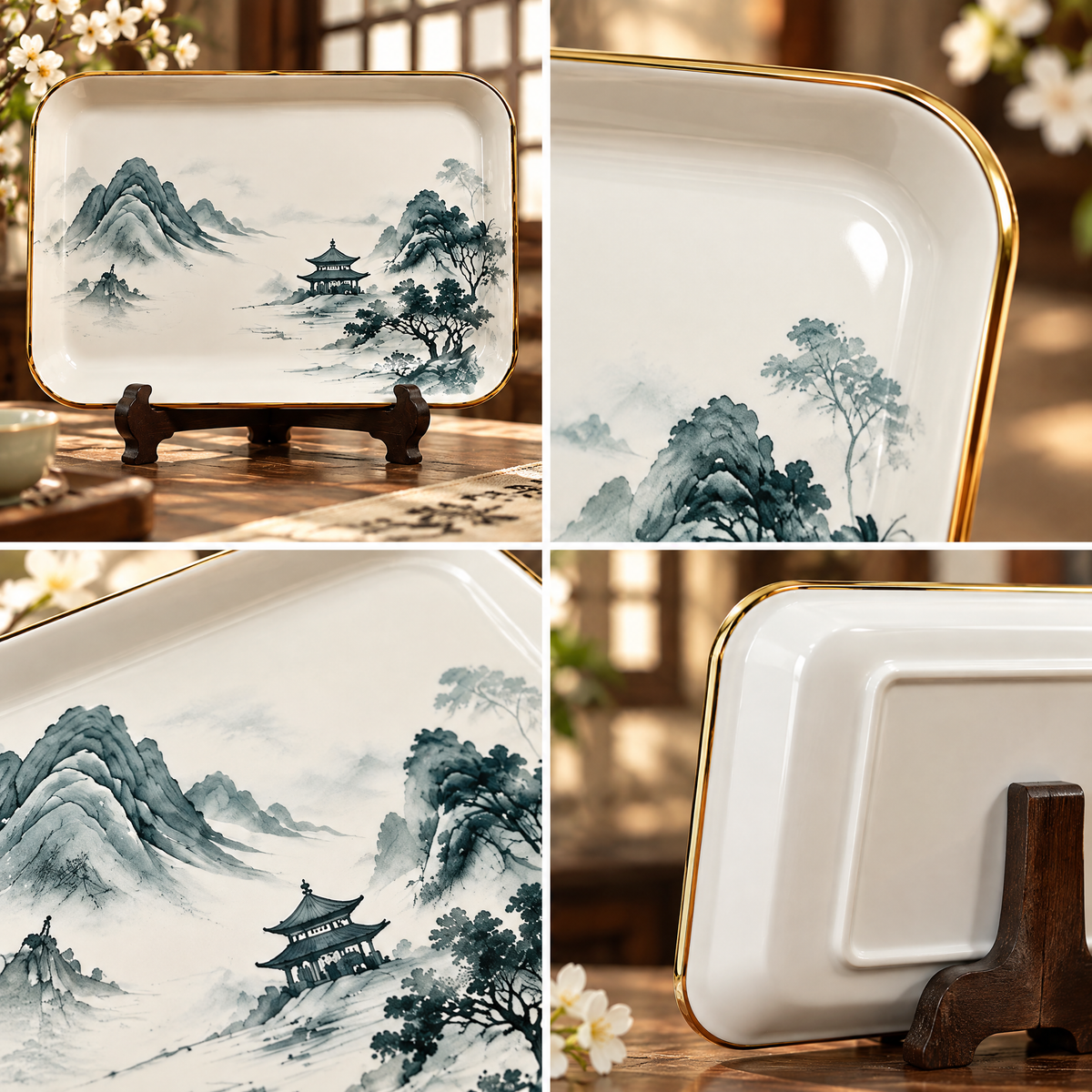 Mountain Landscape Rectangular Tray
