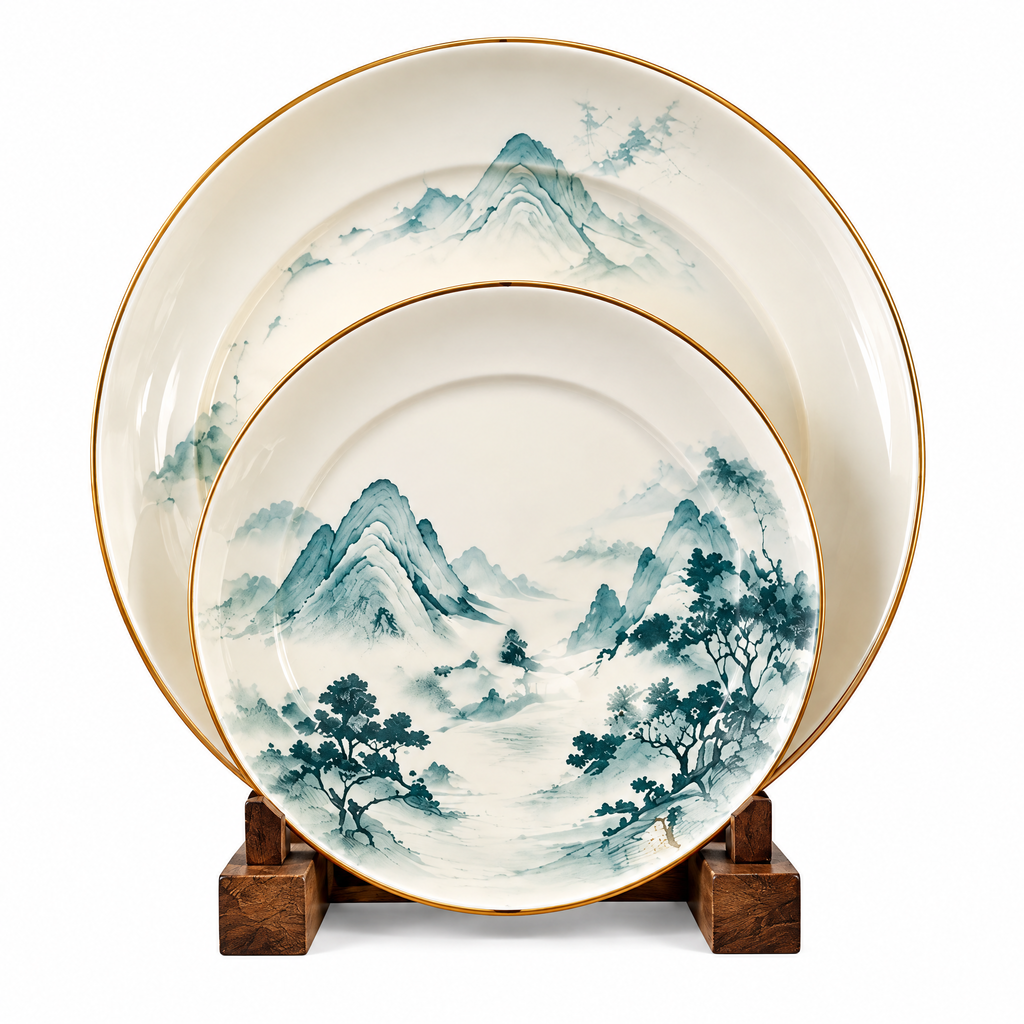 Landscape Ceramic Plates Set