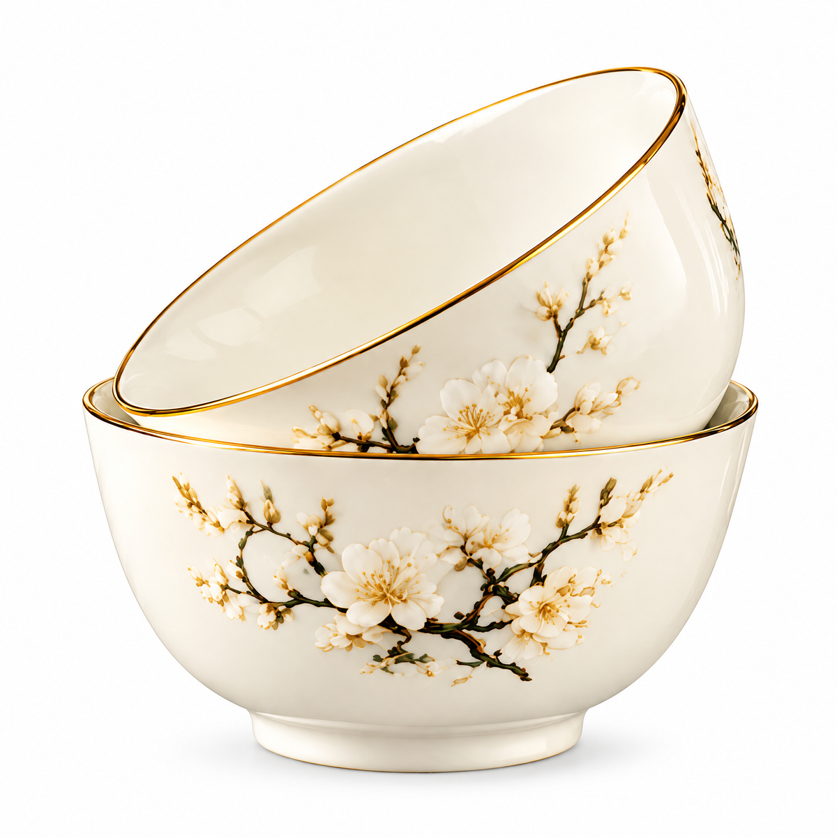 Plum Blossom Rice Bowls Set
