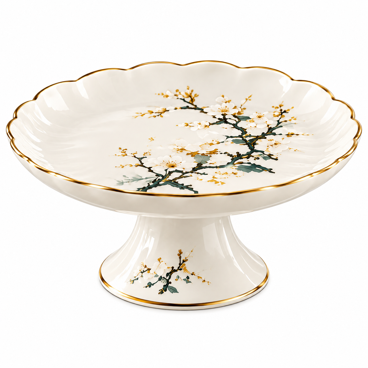 Plum Blossom Pedestal Cake Stand