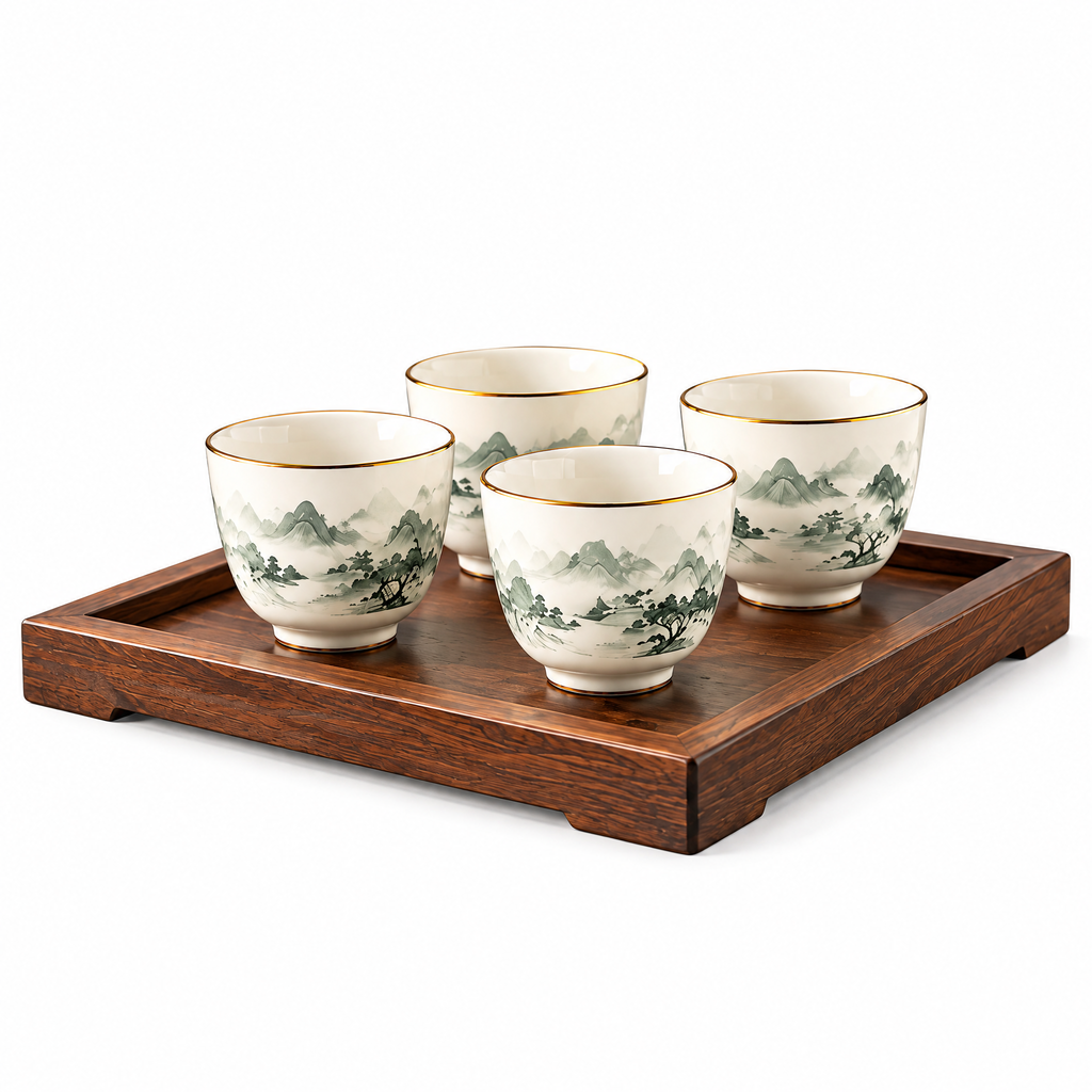 Mini Tea Cups Set with Tray