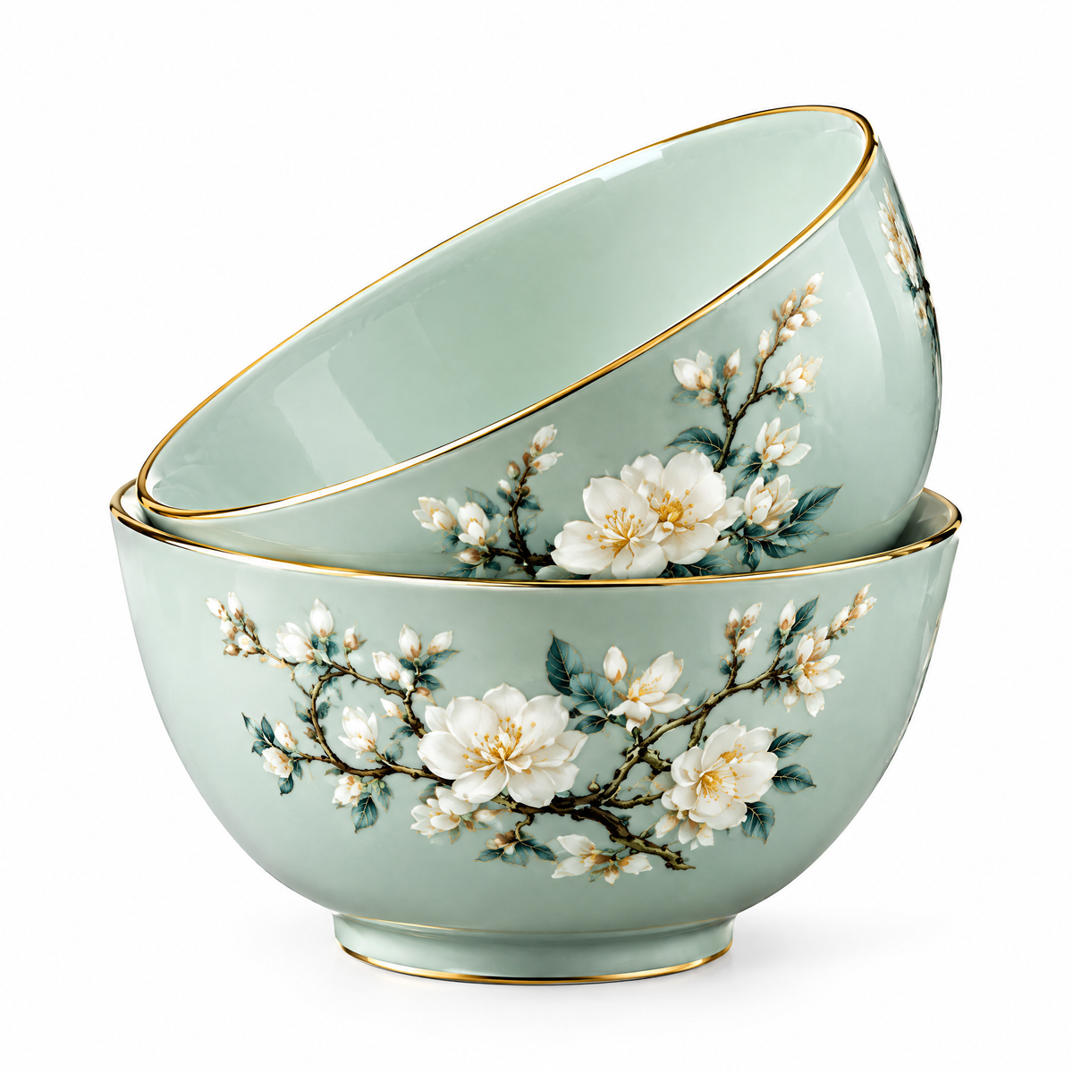 Plum Blossom Rice Bowls Set