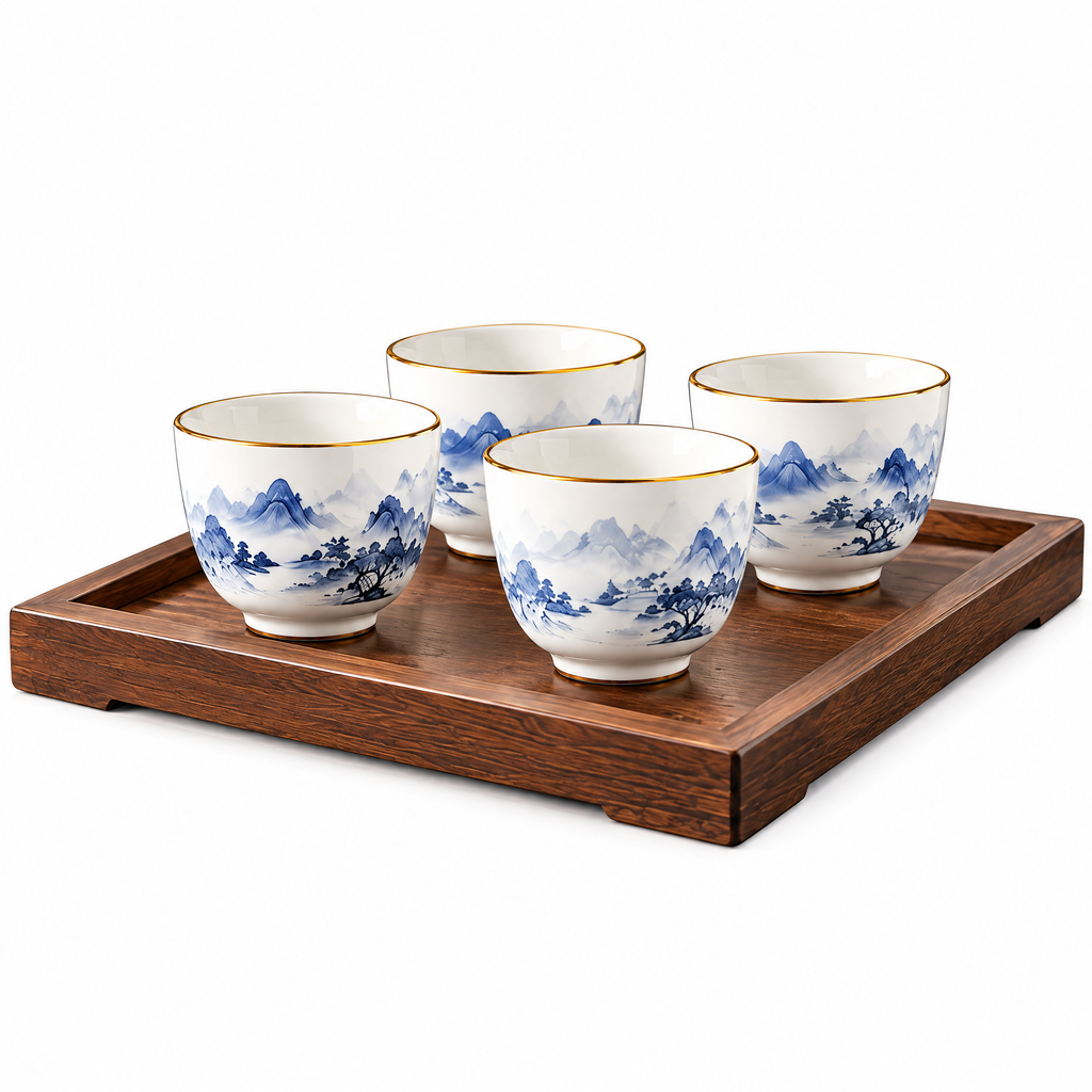 Mini Tea Cups Set with Tray