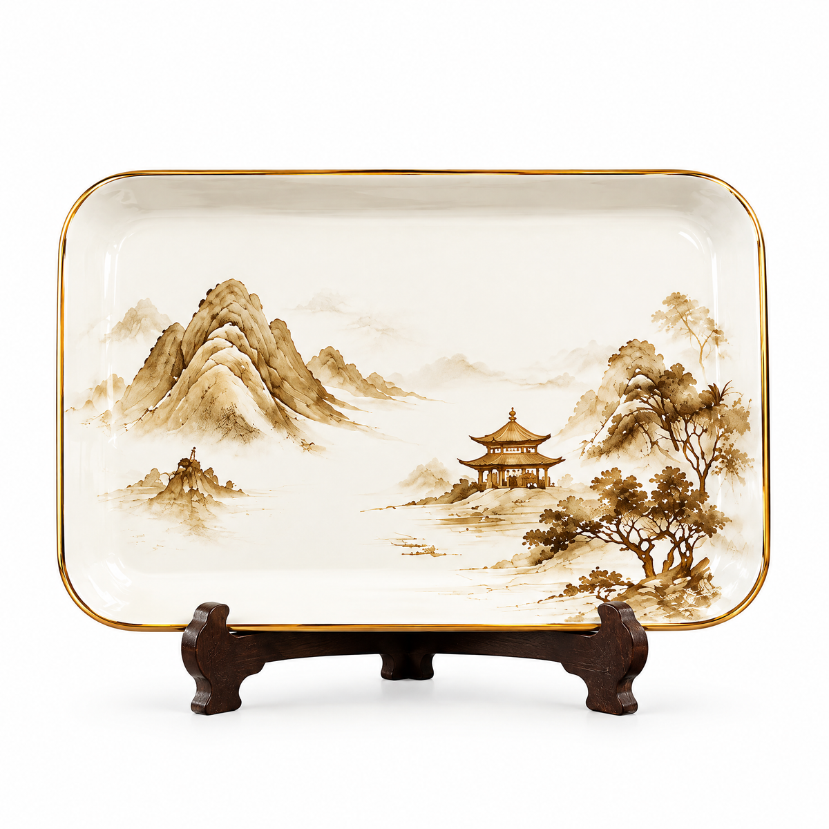 Mountain Landscape Rectangular Tray