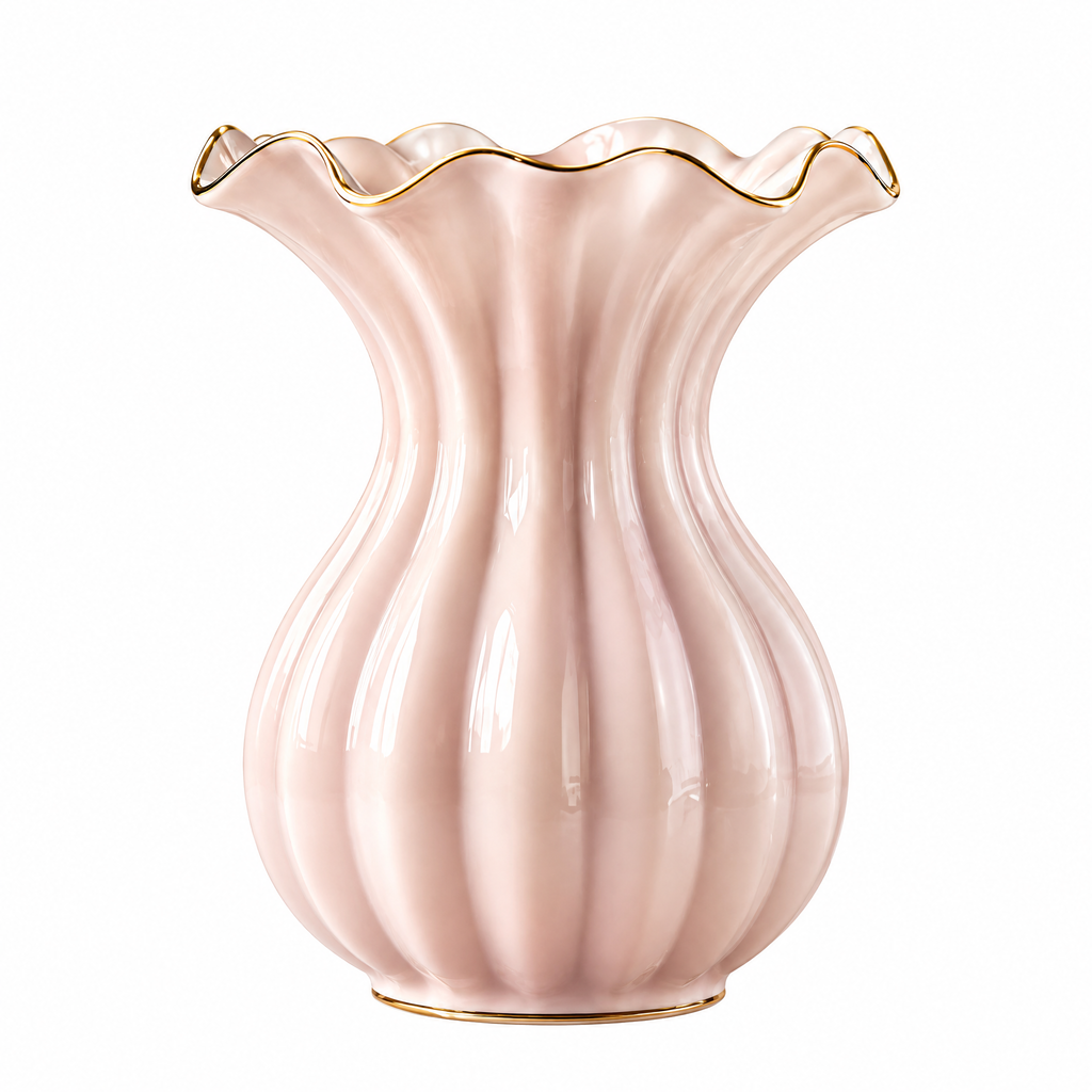 Ribbed Celadon Vase