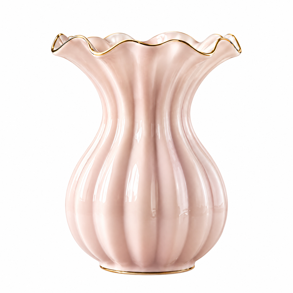 Ribbed Celadon Vase