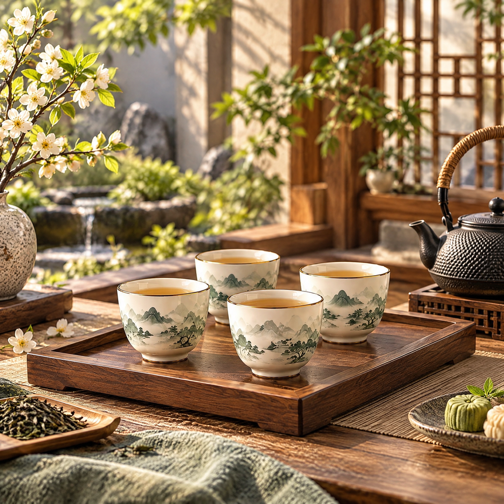 Mini Tea Cups Set with Tray