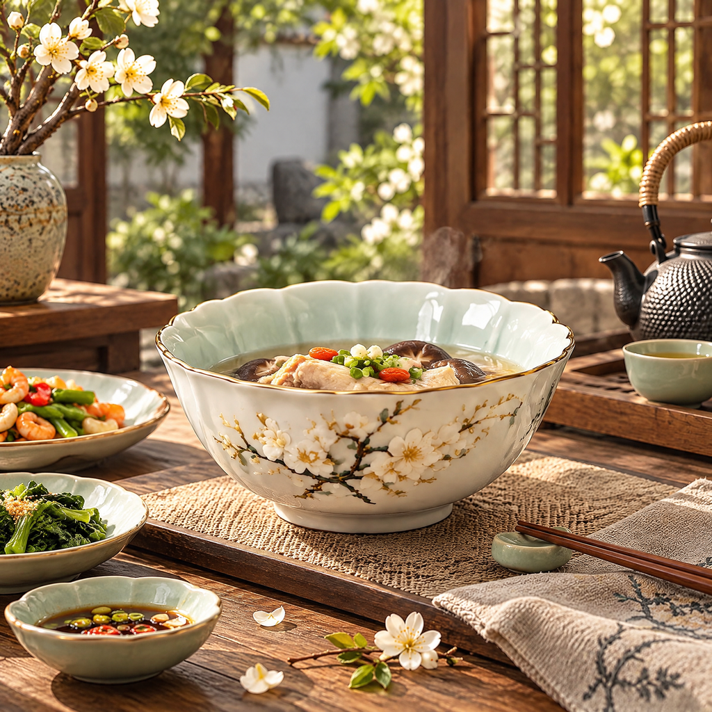 Plum Blossom Serving Bowl